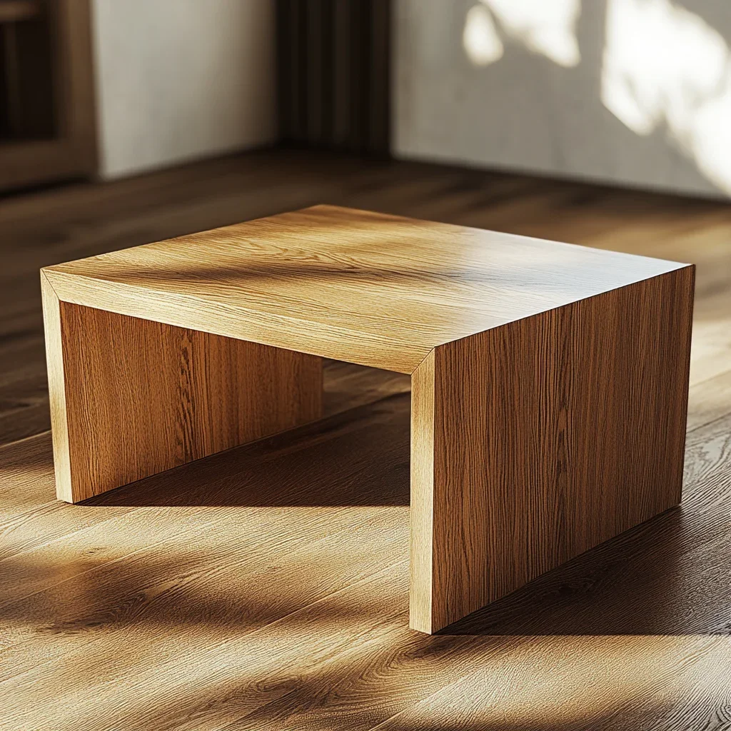 Stolik Kawowy Nowoczesny Dębowy – 80x60x45 cm – 100% Lite Drewno Dębowe – Grubość 4 cm - zdjecie produktu