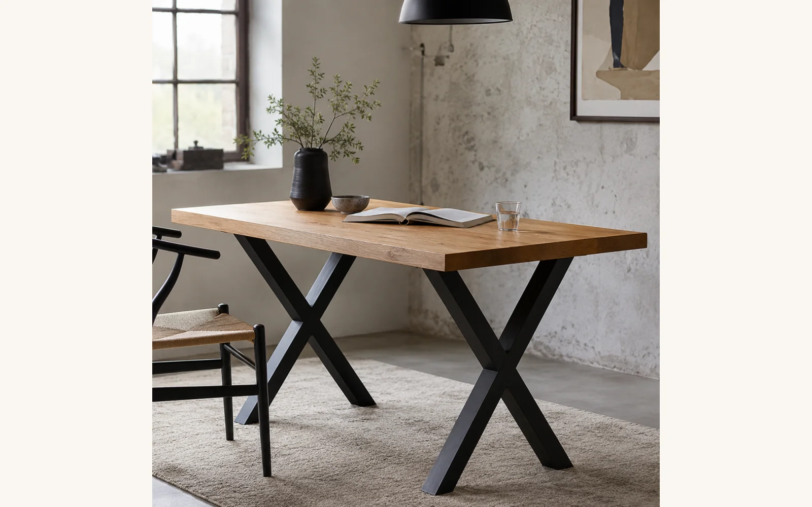 Noga do stołu typu X 600 × 750 mm z profilu 50×50 mm – model 00-01 - zdjecie produktu