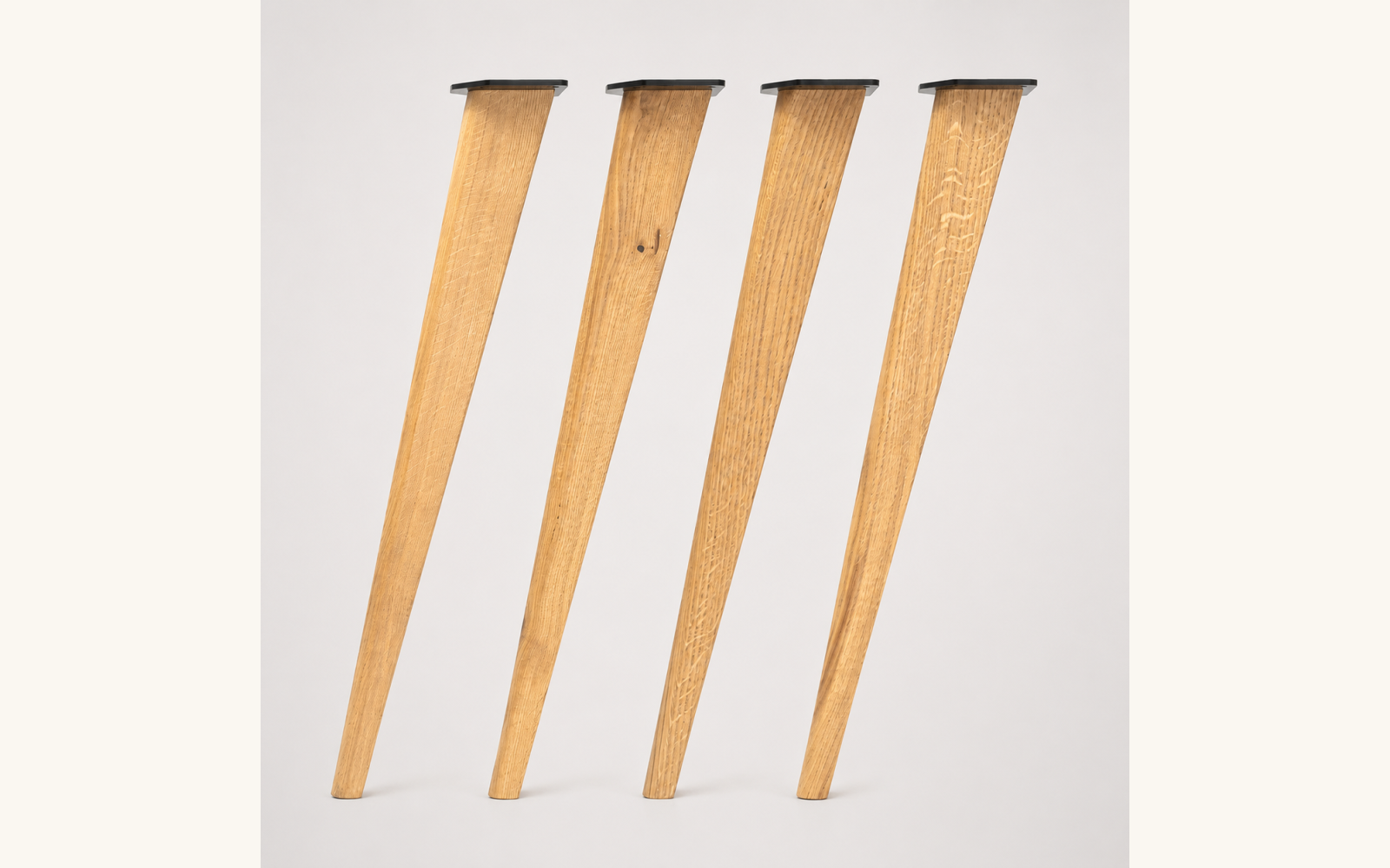 Nogi drewniane dębowe do stołu 72–76 cm – stożkowe, komplet 4 szt. - zdjecie produktu