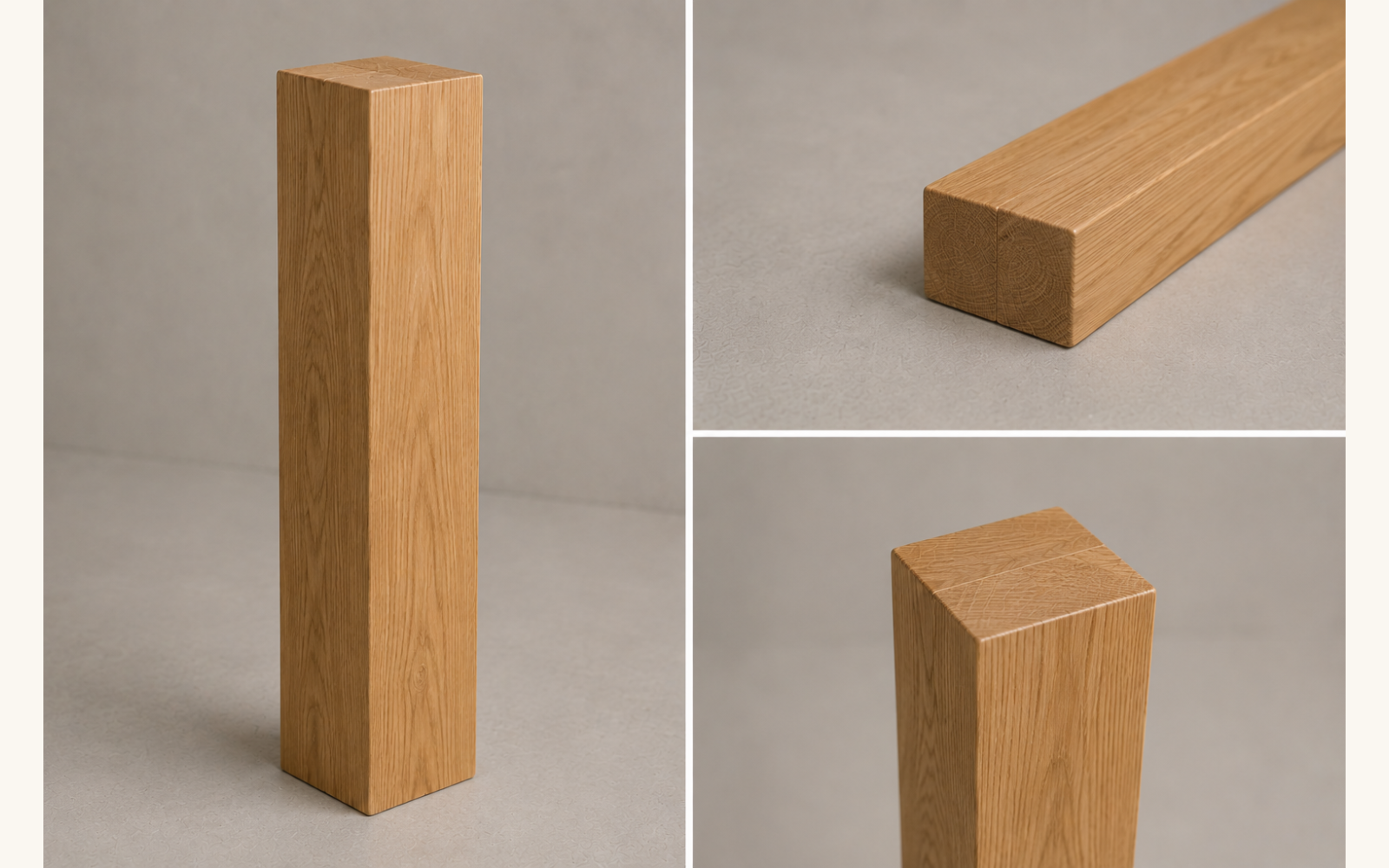 Słupek dębowy 90 cm — kwadrat 90×90 mm - zdjecie produktu