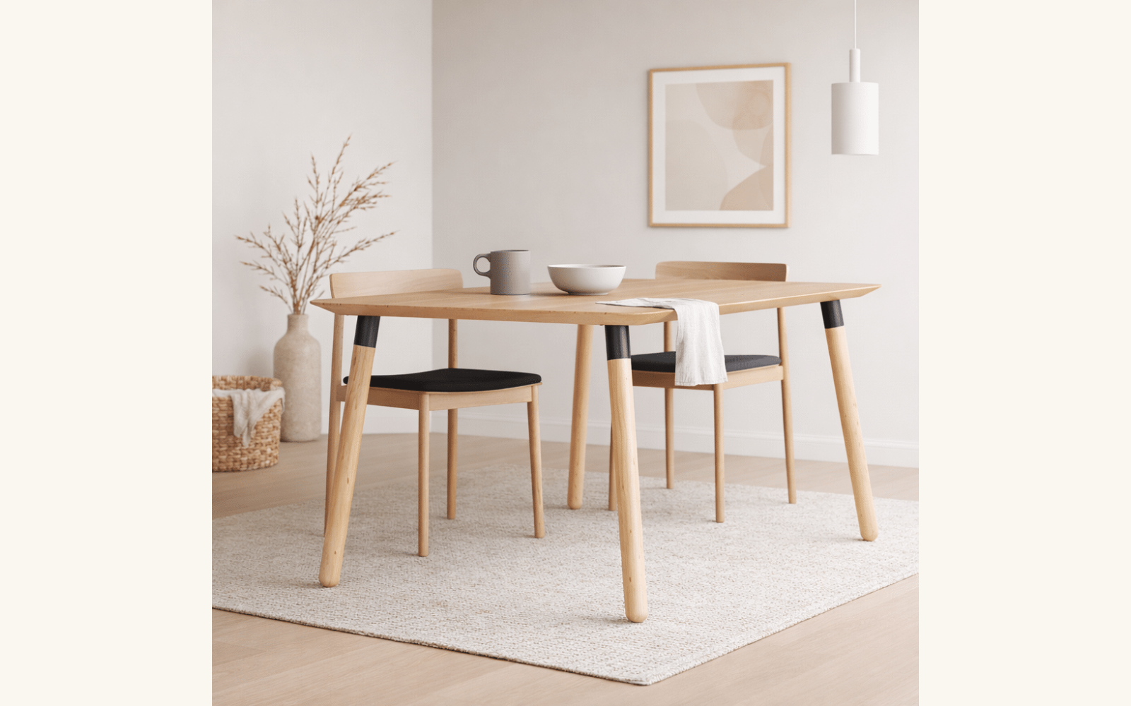 Okrągłe nogi drewniane do stołu skośne 72 cm – styl skandynawski, drewno bukowe, komplet 4 szt. - zdjecie produktu