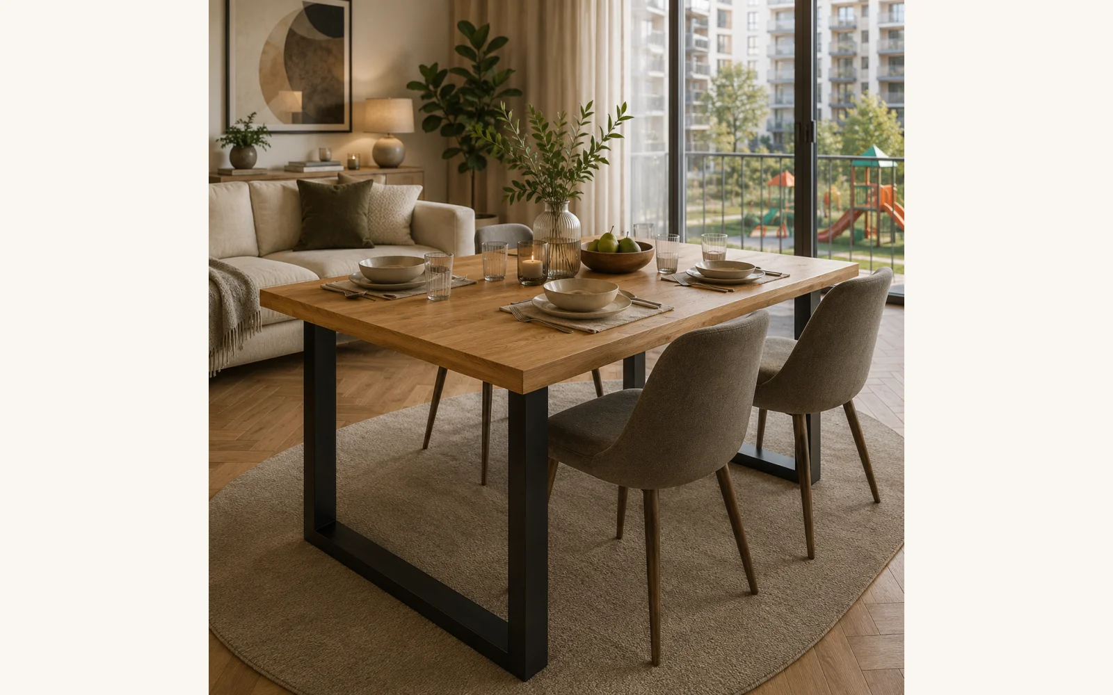 Nogi metalowe do stołu biurka Loft 72x70 profil 60x30 cm (2 szt.) - zdjecie produktu