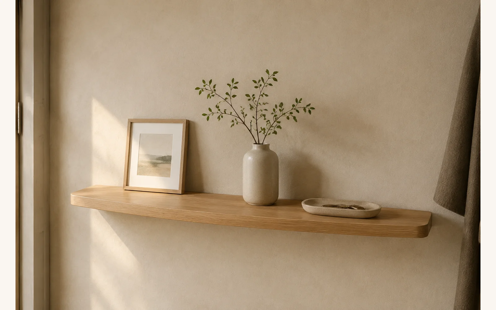 Półka ARC 100 cm — długa aranżacja w salonie lub przedpokoju