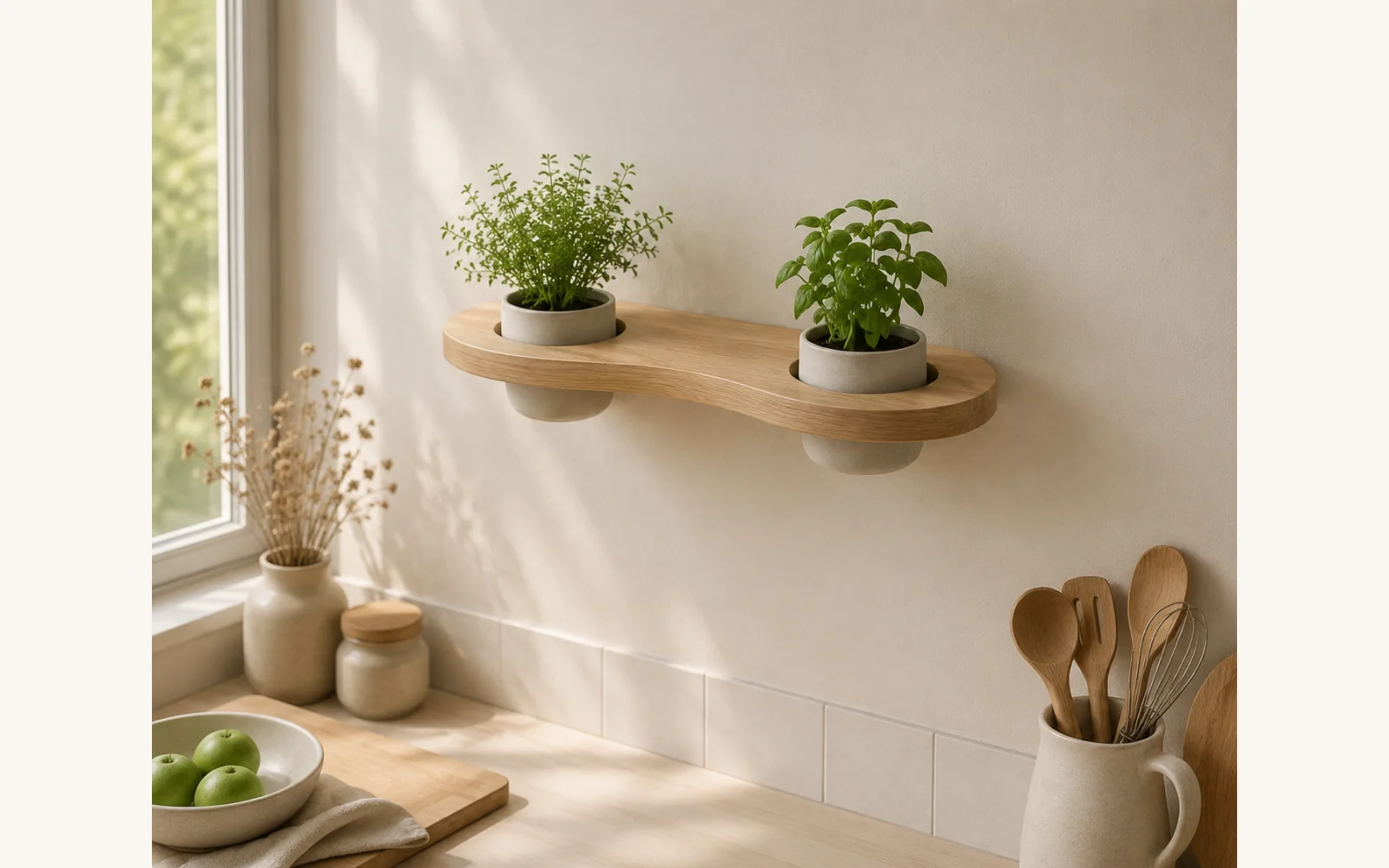 Półka DUO GREEN 60 cm w aranżacji kuchni