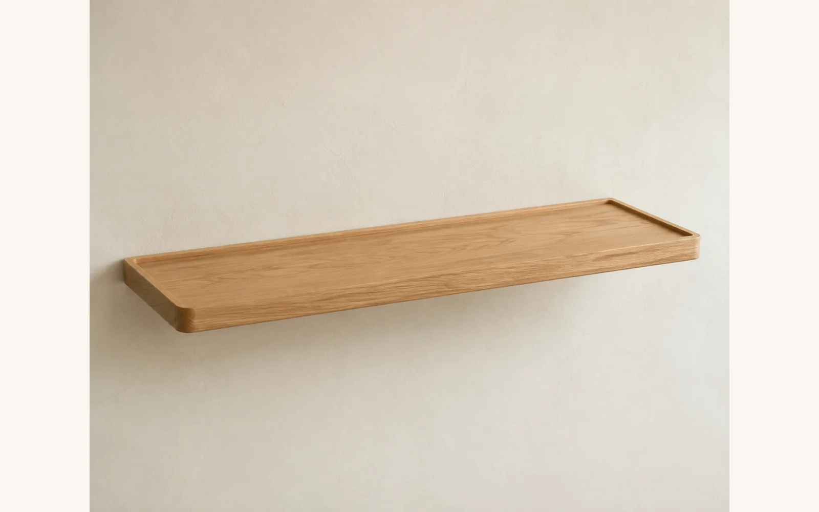 Półka dębowa LINE EDGE — głębokość 12 cm × 3 cm | rant | lite drewno