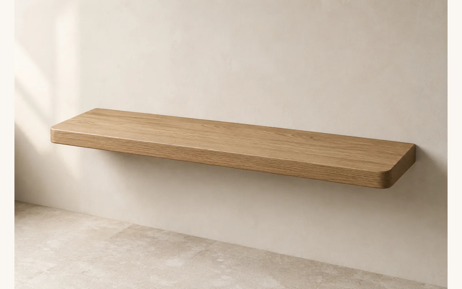 Półka dębowa LINE — głębokość 10 cm × 3 cm | lite drewno