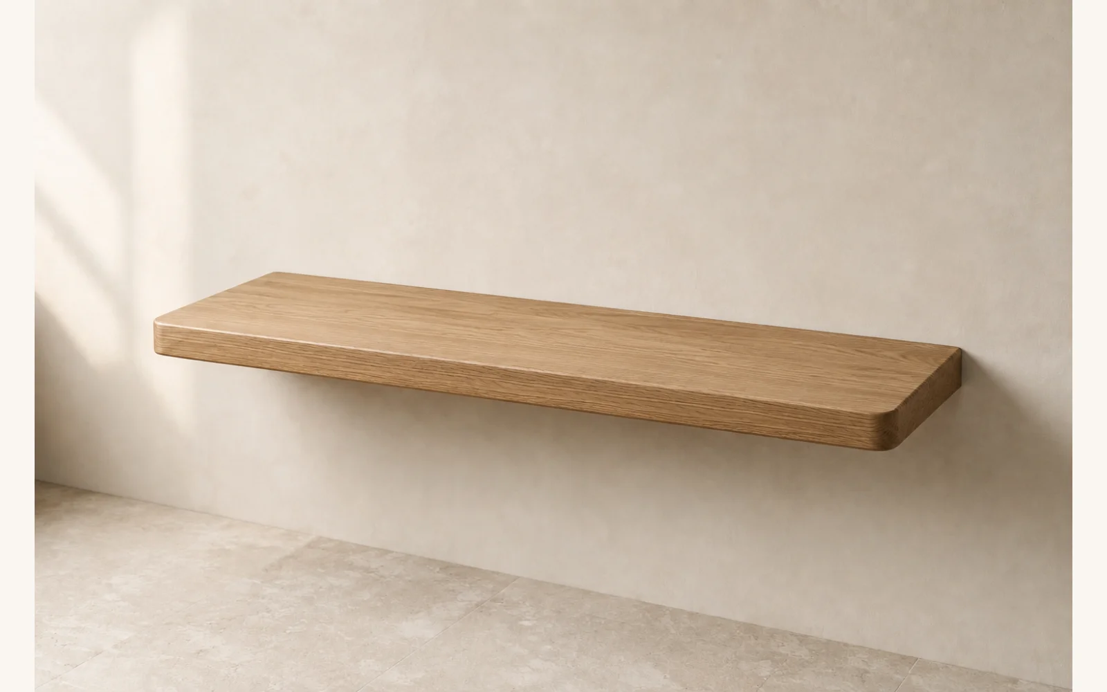 Półka dębowa LINE — głębokość 12 cm × 3 cm | lite drewno