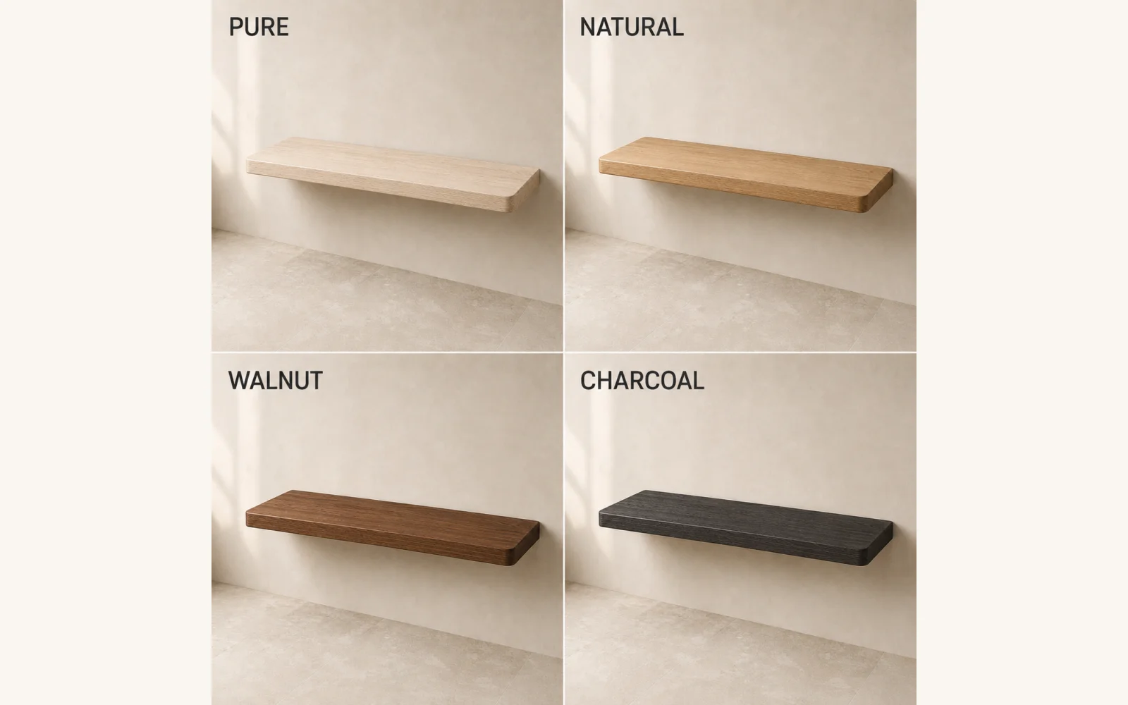 Półka dębowa LINE — głębokość 12 cm × 3 cm | lite drewno - zdjecie produktu
