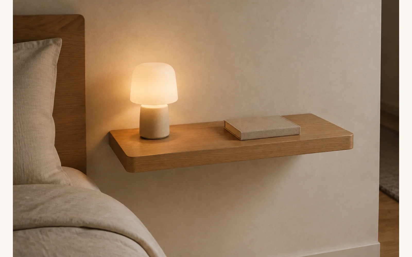 Półka dębowa LINE — głębokość 12 cm × 3 cm | lite drewno - zdjecie produktu