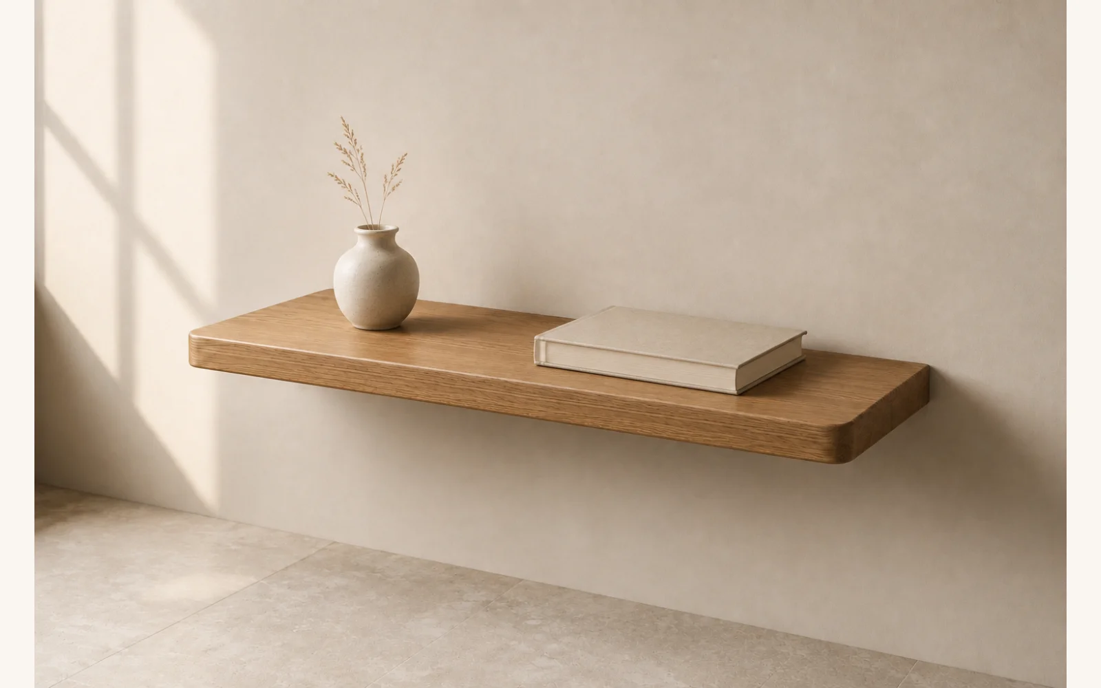 Półka dębowa LINE — głębokość 15 cm × 3 cm | lite drewno - zdjecie produktu