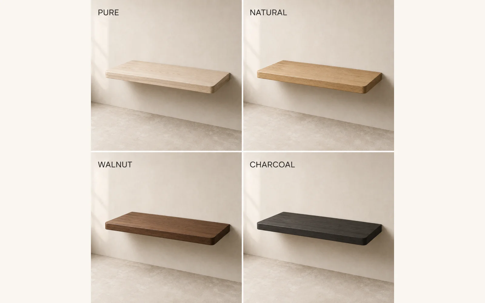 Półka dębowa LINE — głębokość 20 cm × 3 cm | lite drewno - zdjecie produktu