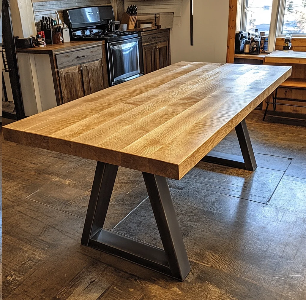 Stół Dębowy - Stylowy Dąb - 160x90x78 cm - Grubość Blatu 4 cm